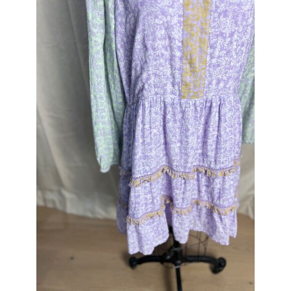 ROLLER RABBIT Ismay Naema Dress Sz L Pastel Colorblock - Picture 5 of 10